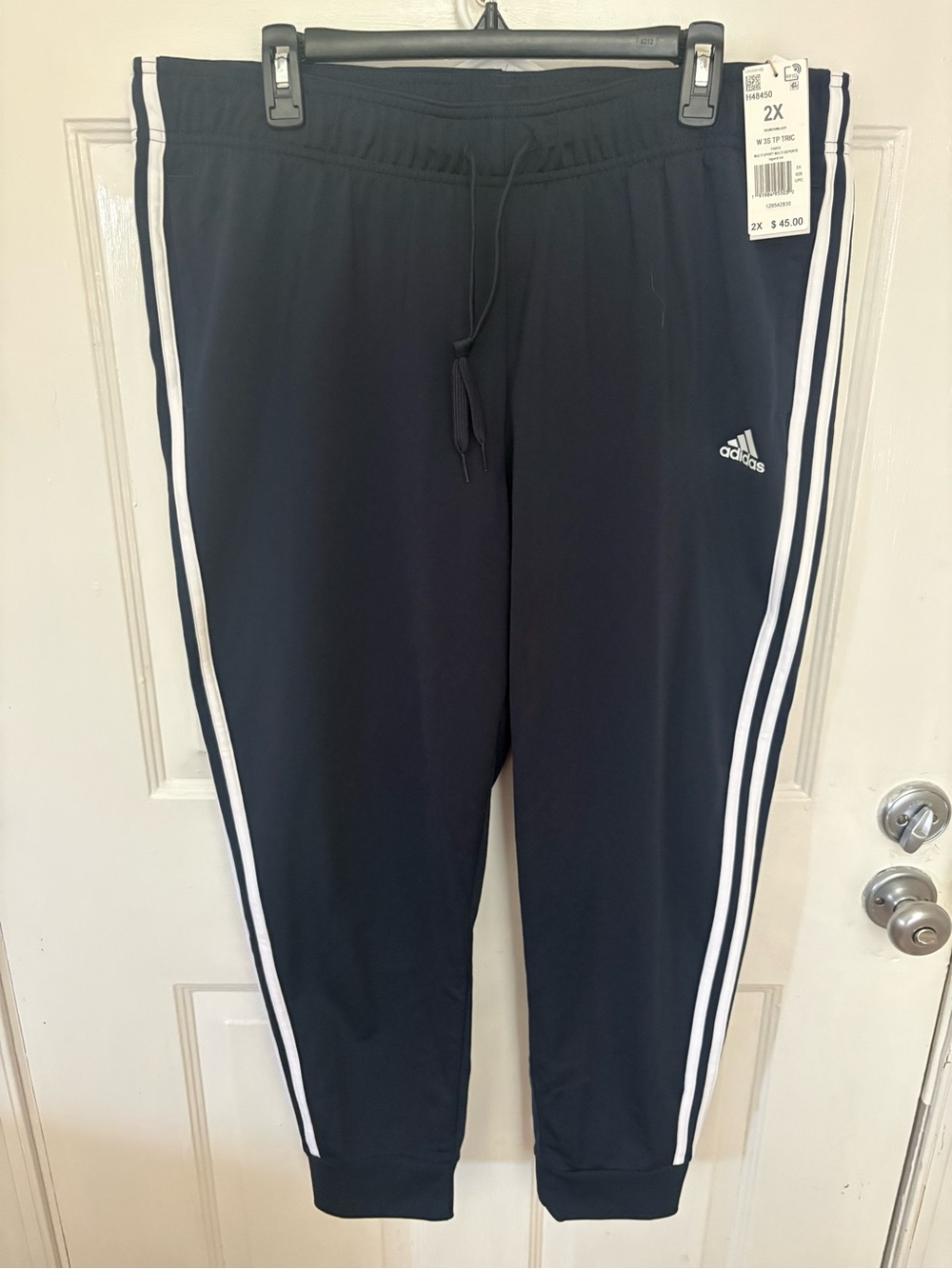 Adidas Blue Jogger Sweatpants with White 3-Stripe
